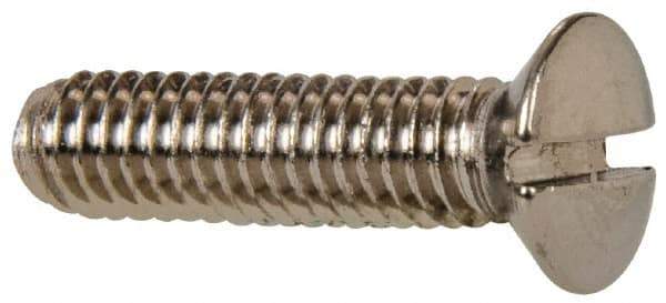 Value Collection - M4x0.70 Metric Coarse, 16mm OAL Slotted Drive Machine Screw - Oval Head, Grade 18-8 & A2 Stainless Steel, Uncoated, Without Washer - Industrial Tool & Supply