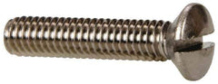 Value Collection - M4x0.70 Metric Coarse, 20mm OAL Slotted Drive Machine Screw - Oval Head, Grade 18-8 & A2 Stainless Steel, Uncoated, Without Washer - Industrial Tool & Supply