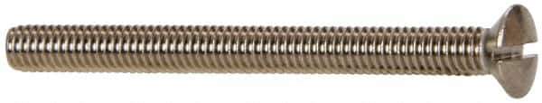 Value Collection - M4x0.70 Metric Coarse, 45mm OAL Slotted Drive Machine Screw - Oval Head, Grade 18-8 & A2 Stainless Steel, Uncoated, Without Washer - Industrial Tool & Supply