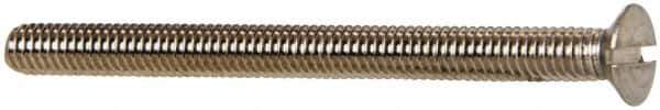 Value Collection - M4x0.70 Metric Coarse, 50mm OAL Slotted Drive Machine Screw - Oval Head, Grade 18-8 & A2 Stainless Steel, Uncoated, Without Washer - Industrial Tool & Supply