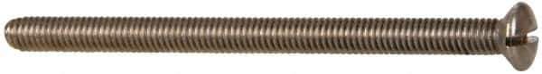 Value Collection - M4x0.70 Metric Coarse, 60mm OAL Slotted Drive Machine Screw - Oval Head, Grade 18-8 & A2 Stainless Steel, Uncoated, Without Washer - Industrial Tool & Supply