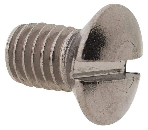 Value Collection - M5x0.80 Metric Coarse, 8mm OAL Slotted Drive Machine Screw - Oval Head, Grade 18-8 & A2 Stainless Steel, Uncoated, Without Washer - Industrial Tool & Supply