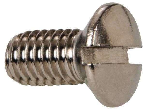 Value Collection - M5x0.80 Metric Coarse, 10mm OAL Slotted Drive Machine Screw - Oval Head, Grade 18-8 & A2 Stainless Steel, Uncoated, Without Washer - Industrial Tool & Supply