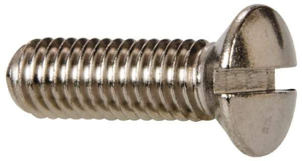Value Collection - M5x0.80 Metric Coarse, 16mm OAL Slotted Drive Machine Screw - Oval Head, Grade 18-8 & A2 Stainless Steel, Uncoated, Without Washer - Industrial Tool & Supply