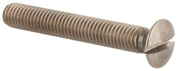 Value Collection - M5x0.80 Metric Coarse, 35mm OAL Slotted Drive Machine Screw - Oval Head, Grade 18-8 & A2 Stainless Steel, Uncoated, Without Washer - Industrial Tool & Supply