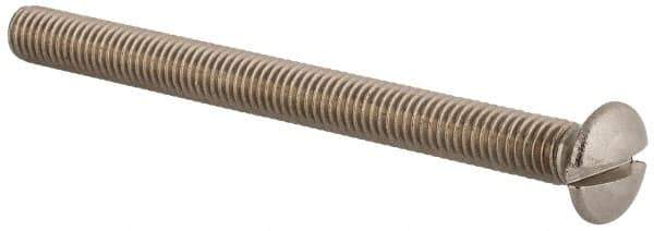 Value Collection - M5x0.80 Metric Coarse, 60mm OAL Slotted Drive Machine Screw - Oval Head, Grade 18-8 & A2 Stainless Steel, Uncoated, Without Washer - Industrial Tool & Supply