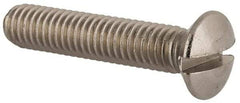 Value Collection - M6x1.00 Metric Coarse, 30mm OAL Slotted Drive Machine Screw - Oval Head, Grade 18-8 & A2 Stainless Steel, Uncoated, Without Washer - Industrial Tool & Supply
