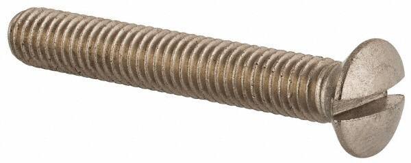 Value Collection - M6x1.00 Metric Coarse, 40mm OAL Slotted Drive Machine Screw - Oval Head, Grade 18-8 & A2 Stainless Steel, Uncoated, Without Washer - Industrial Tool & Supply