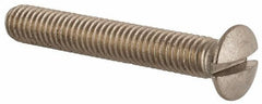 Value Collection - M6x1.00 Metric Coarse, 40mm OAL Slotted Drive Machine Screw - Oval Head, Grade 18-8 & A2 Stainless Steel, Uncoated, Without Washer - Industrial Tool & Supply