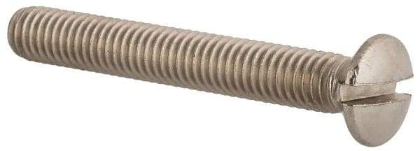 Value Collection - M6x1.00 Metric Coarse, 45mm OAL Slotted Drive Machine Screw - Oval Head, Grade 18-8 & A2 Stainless Steel, Uncoated, Without Washer - Industrial Tool & Supply
