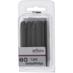 Wiha - 1/4" Drive, #3 Reversible Phillips/Slotted Screwdriver Bit - 2-3/8" OAL - Industrial Tool & Supply