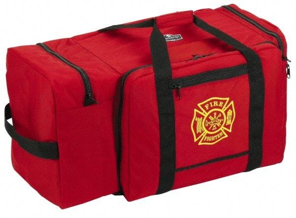 Ergodyne - 3 Pocket, 7,280 Cubic Inch, 600D Polyester Empty Gear Bag - 21 Inch Wide x 15 Inch Deep x 16 Inch High, Red, Fire and Rescue Logo, Model No. 5005P - Industrial Tool & Supply