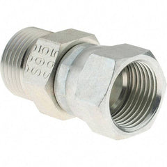 Parker - 1/2" Tube OD, 37° Steel Flared Tube Adapter - 1/2 Female Flare Swivel x ORFS Ends - Industrial Tool & Supply