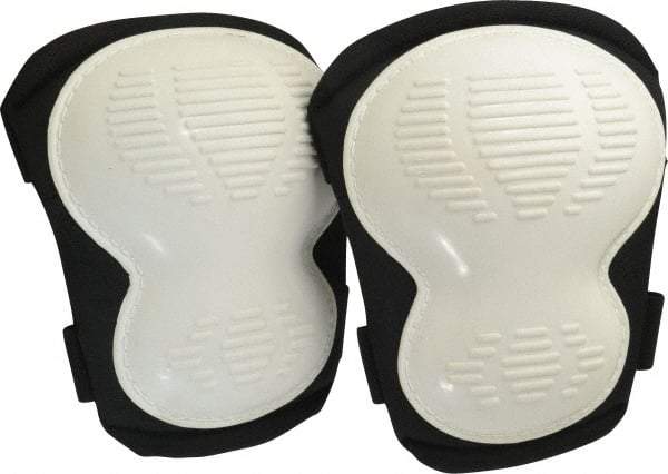 PRO-SAFE - Size Universal, Hook & Loop Straps, Hard Protective Cap, Knee Pad - Foam Padding, Black (White Cap), 2 Elastic Straps, Rubber Cover - Industrial Tool & Supply