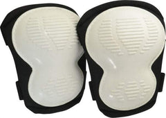 PRO-SAFE - Size Universal, Hook & Loop Straps, Hard Protective Cap, Knee Pad - Foam Padding, Black (White Cap), 2 Elastic Straps, Rubber Cover - Industrial Tool & Supply