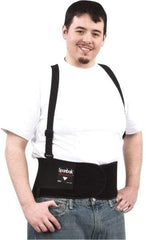 PRO-SAFE - Size M, Hook & Loop, Spandex Belt with Shoulder Straps - 36 to 40" Waist, 8" Wide, Lumbar Support, Detachable Strap, Black - Industrial Tool & Supply