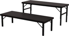 Valley Craft - 34 Wide x 96" Deep x 28" High, Steel Work Table - 14 Gauge Stainless Steel Top, Adjustable Height Legs, Gray - Industrial Tool & Supply