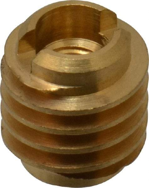 E-Z LOK - M4x0.7, Brass Knife Insert - 1/4" Drill, 1/4" Hole Diam, 3/8" Long, 1/2" Min Grip, M4 Hex - Industrial Tool & Supply