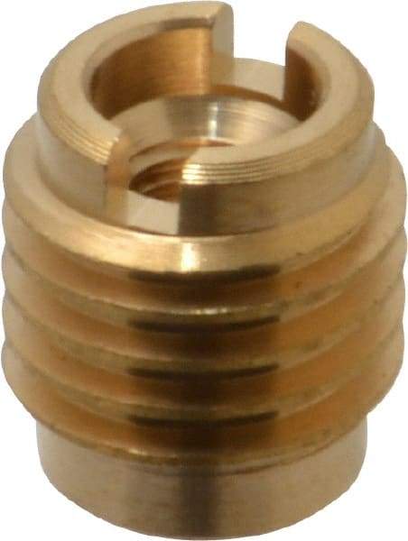 E-Z LOK - M5x0.8, Brass Knife Insert - 3/8" Drill, 3/8" Hole Diam, 1/2" Long, 5/8" Min Grip, M5 Hex - Industrial Tool & Supply