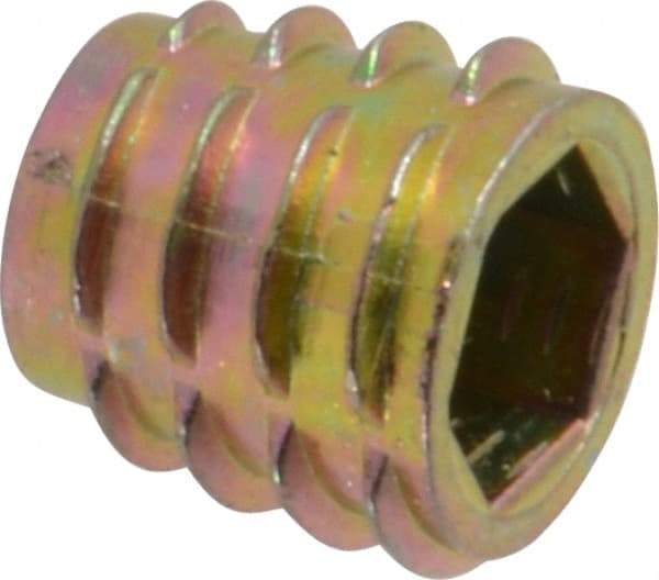 E-Z LOK - M8x1.25, Zinc Alloy Flush Hex Drive Insert - 7/16" Drill, 11mm Hole Diam, 0.512" Long, M8 Hex - Industrial Tool & Supply