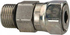 Parker - 1/2" OD, Steel Straight Thread Swivel Connector - 9,200 Max Working psi, 7/8" Hex, O-Ring Face Seal/SAE-ORB Ends - Industrial Tool & Supply