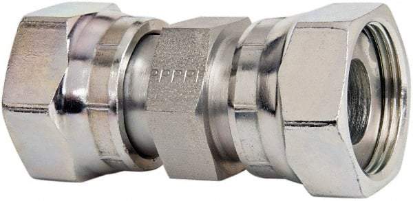 Parker - 1" OD, Steel Swivel Union - 6,000 Max Working psi, 1-7/16" Hex, O-ring Face Seal Ends - Industrial Tool & Supply
