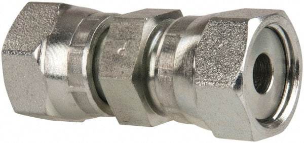 Parker - 3/8" OD, Steel Swivel Union - 9,200 Max Working psi, 3/4" Hex, O-ring Face Seal Ends - Industrial Tool & Supply
