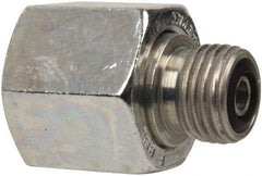 Parker - 1/2 x 1/4" OD, Steel Tube End Reducer - 9,200 Max Working psi, O-ring Face Seal Ends - Industrial Tool & Supply