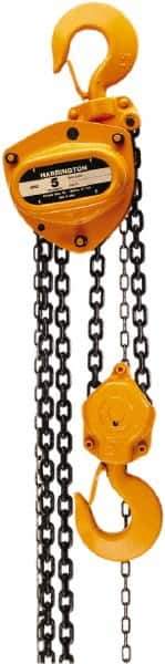 Harrington Hoist - 1,000 Lb Lifting Capacity, 8' Lift Height, Hand Hoist - Made from Chain - Industrial Tool & Supply