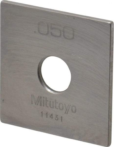 Mitutoyo - 0.05" Square Steel Gage Block - Accuracy Grade 0, Includes Certificate of Inspection - Industrial Tool & Supply