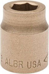 Ampco - 1/2", 1/2" Drive, Standard Hand Socket - 6 Points, 1-3/16" OAL, Aluminum Bronze - Industrial Tool & Supply