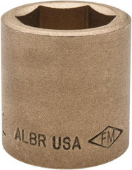Ampco - 1", 1/2" Drive, Standard Hand Socket - 6 Points, 1-1/2" OAL, Aluminum Bronze - Industrial Tool & Supply