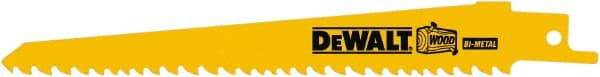 DeWALT - 6" Long x 3/4" Thick, Bi-Metal Reciprocating Saw Blade - Straight Profile, 5 to 8 TPI, Toothed Edge, Tang Shank - Industrial Tool & Supply