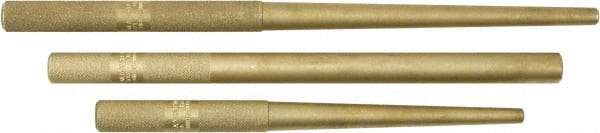 Mayhew - 3 Piece, 3/8 to 3/4", Drift Punch Set - Round Shank, Brass, Comes in Pouch - Industrial Tool & Supply