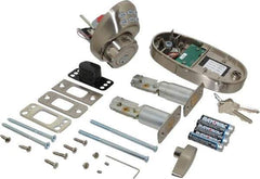 Master Lock - 1-3/8 to 1-3/4" Door Thickness, Satin Nickel Finish, Keyless Deadbolt - Nightwatch Override, Single Cylinder - Industrial Tool & Supply