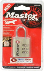 Master Lock - 3/4" Shackle Clearance, Keyed Different Luggage Lock Padlock - 1/8" Shackle Diam, Metal - Industrial Tool & Supply