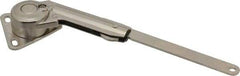 Sugatsune - 8-1/2" OAL x 7/8" Wide, 60 Lb/Inch Capacity, Adjustable Soft Down Stay - Left Side, 5mm Mounting Hole Diam, 105° Max Opening, Nickel Plated Steel & Zinc Alloy - Industrial Tool & Supply