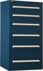 Vidmar - 6 Drawer, Modular Storage Cabinet - Steel, 30" Wide x 27-3/4" Deep x 59" High, Dark Blue - Industrial Tool & Supply