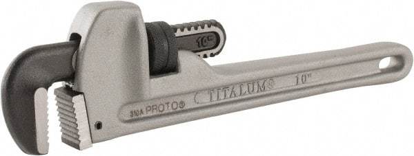 Proto - 10" Aluminum Straight Pipe Wrench - 6" Pipe Capacity - Industrial Tool & Supply