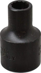 Proto - 1/4", 3/8" Drive, Standard Hand Socket - 12 Points, 1-3/32" OAL, Alloy Steel, Black Finish - Industrial Tool & Supply