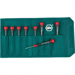 Wiha - 8 Piece Torx Screwdriver Set - Bit Sizes: Torx T1, T2, T3, T4, T5, T6, T-7 & T-8 - Industrial Tool & Supply