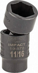Armstrong - 3/8" Drive 11/16" Standard Universal Impact Socket - 6 Points, 2-11/32" OAL - Industrial Tool & Supply