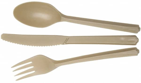Ability One - Paper & Plastic Cups, Plates, Bowls & Utensils; Breakroom Accessory Type: Plastic Utensil Set ; Breakroom Accessory Description: Bio-based 3 Piece Dining Set - Exact Industrial Supply