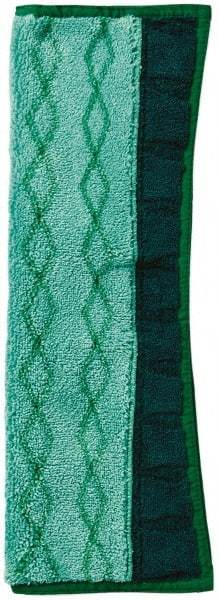 Rubbermaid - 17-1/2" Long x 12" Wide Microfiber Dust Mop Pad - Quick Connect, Green - Industrial Tool & Supply