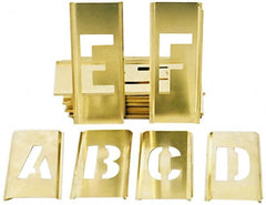Ability One - Brass Stencils; Character Size: 5 (Inch); Number of Pieces: 45 - Exact Industrial Supply
