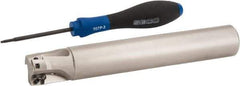 Seco - 1" Cut Diam, 0.354" Max Depth of Cut, 1" Shank Diam, 6.693" OAL, Indexable Square Shoulder End Mill - XO.X 10T3.. Inserts, Cylindrical Shank, 90° Lead Angle, Through Coolant, Series Turbo 10 - Industrial Tool & Supply