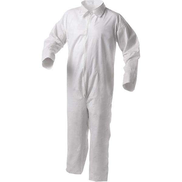 KleenGuard - Size 2XL Film Laminate General Purpose Coveralls - White, Zipper Closure, Serged Seams - Industrial Tool & Supply