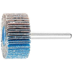 PFERD - 1-1/2" Diam x 1" Face Width, Aluminum Oxide Coated Mounted Flap Wheel - 1/4" Shank Mount, 80 Grit, 25,000 Max RPM - Industrial Tool & Supply
