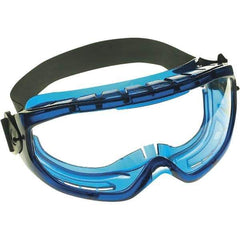 Jackson Safety - Size Universal, Clear Polycarbonate Anti-Fog & Scratch Resistant Lens, Safety Goggles - Indirect Vent, Blue Frame - Industrial Tool & Supply