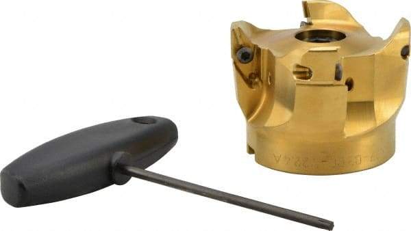 Seco - 3" Cut Diam, 0.394" Max Depth, 1" Arbor Hole, 4 Inserts, VPGX 2206..E.-E10 Insert Style, Indexable Copy Face Mill - R220.97 Cutter Style, 25,000 Max RPM, 2-1/4 High, Through Coolant, Series R220.97 - Industrial Tool & Supply